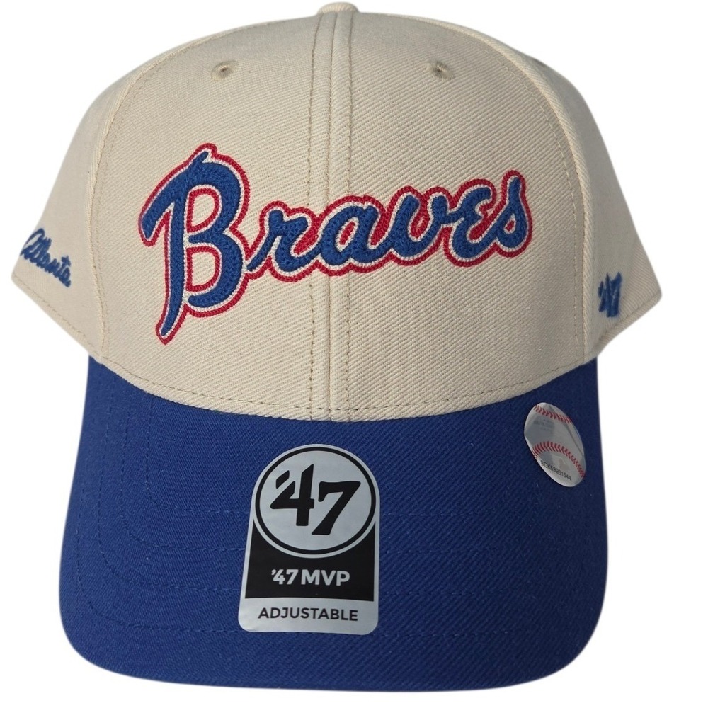 Atlanta Braves '47 Brand Cooperstown MVP Adjustable Snapback Hat Cap Blue NWT